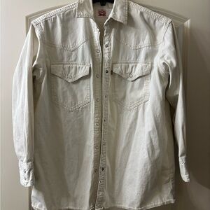 Levi's Men's Off-White Casual Button Down Shirt